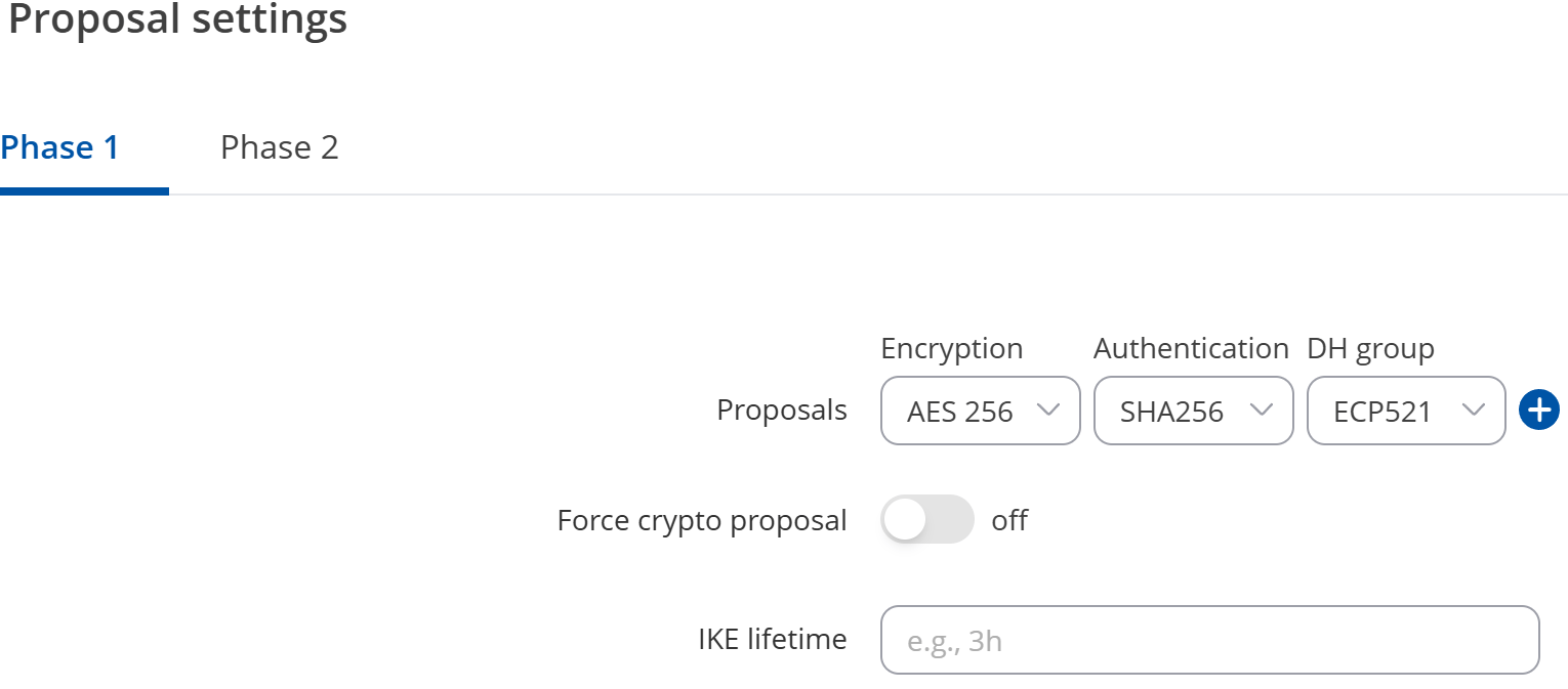 TELTONIKA IPSec Proposal Phase 1